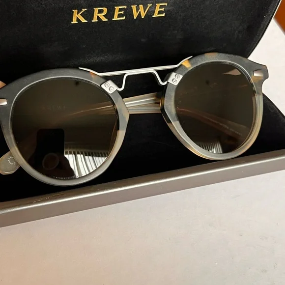 Krewe St. Louis sunglasses STL II RARE silver hardware - Picture 5 of 9